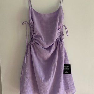 NWT Lulus Lavender Cutout Drawstring Mini Dress